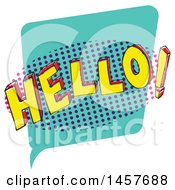 Clipart Of A Comic Styled Pop Art Hello Word Bubble Royalty Free Vector Illustration