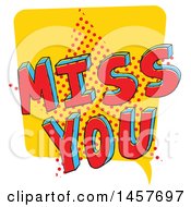 Poster, Art Print Of Comic Styled Pop Art Miss You Word Bubble