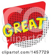 Clipart Of A Comic Styled Pop Art Great Word Bubble Royalty Free Vector Illustration