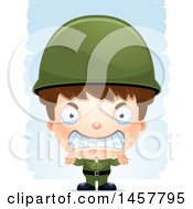 Poster, Art Print Of 3d Mad White Boy Army Soldier Over Strokes