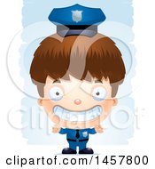 Poster, Art Print Of 3d Grinning White Boy Police Officer Over Strokes