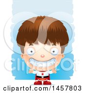 Poster, Art Print Of 3d Grinning White Boy Super Hero Over Strokes