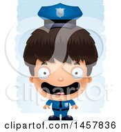 Poster, Art Print Of 3d Happy Hispanic Boy Police Officer Over Strokes