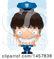 Poster, Art Print Of 3d Grinning Hispanic Boy Police Officer Over Strokes