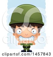Poster, Art Print Of 3d Mad Hispanic Boy Army Soldier Over Strokes