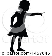 Poster, Art Print Of Black Silhouetted Girl Pointing