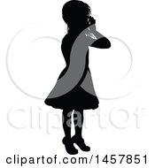 Clipart Of A Black Silhouetted Girl Royalty Free Vector Illustration