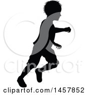 Poster, Art Print Of Black Silhouetted Boy Running