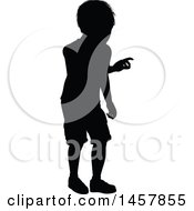 Clipart Of A Black Silhouetted Boy Royalty Free Vector Illustration