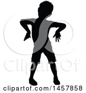 Poster, Art Print Of Black Silhouetted Boy Posing Like A Zombie