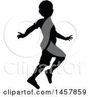 Poster, Art Print Of Black Silhouetted Boy Skipping