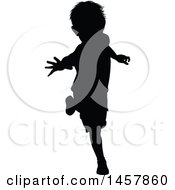 Poster, Art Print Of Black Silhouetted Boy Running