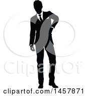 Poster, Art Print Of Black And White Silhouetted Business Man