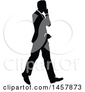 Poster, Art Print Of Black And White Silhouetted Business Man Walking