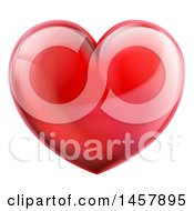 Clipart Of A 3d Reflective Shiny Red Love Heart Royalty Free Vector Illustration