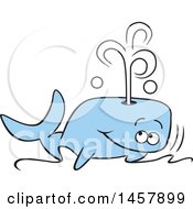 Clipart Of A Cartoon Whale Spouting Royalty Free Vector Illustration by Johnny Sajem