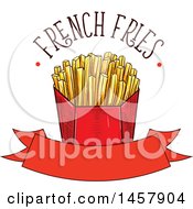 Clipart Of A Sketched French Fries Design Royalty Free Vector Illustration