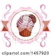 Poster, Art Print Of Sketched Cupcake Label Or Logo