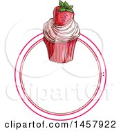 Poster, Art Print Of Sketched Cupcake Label Or Logo