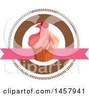 Clipart Of A Cupcake Logo Or Label Royalty Free Vector Illustration
