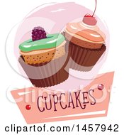 Clipart Of A Cupcake Design Royalty Free Vector Illustration