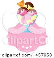 Clipart Of An Ice Cream Sundae Design Royalty Free Vector Illustration