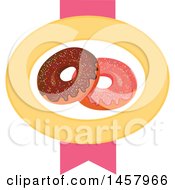 Clipart Of A Donut Label Design Royalty Free Vector Illustration