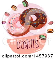 Clipart Of A Donut Label Design Royalty Free Vector Illustration
