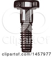Clipart Of A Sketched Bolt Royalty Free Vector Illustration