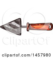 Clipart Of A Sketched Trowel Royalty Free Vector Illustration