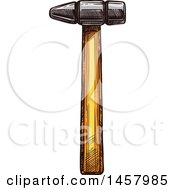 Clipart Of A Sketched Hammer Royalty Free Vector Illustration