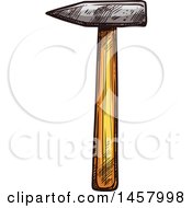 Clipart Of A Sketched Hammer Royalty Free Vector Illustration