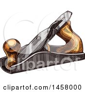 Clipart Of A Sketched Smoothing Plane Royalty Free Vector Illustration
