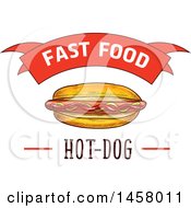 Clipart Of A Sketched Hot Dog Design Royalty Free Vector Illustration