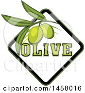Clipart Of A Green Olive Design Royalty Free Vector Illustration