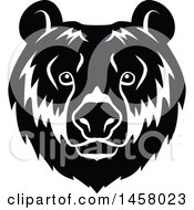 Poster, Art Print Of Black And White Bear Mascot Face