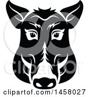 Poster, Art Print Of Black And White Boar Mascot Face