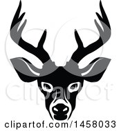 Poster, Art Print Of Black And White Buck Deer Mascot Face
