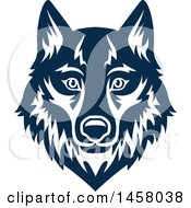 Poster, Art Print Of Blue Wolf Mascot Face