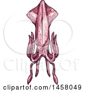 Clipart Of A Pink Squid Royalty Free Vector Illustration