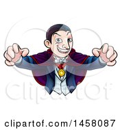 Poster, Art Print Of Cartoon Vampire Reaching Out With His Hands