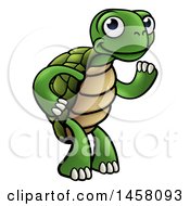 Poster, Art Print Of Cartoon Happy Tortoise Standing And Waving