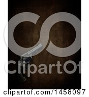 Clipart Of A 3d Hand Gun On A Distressed Dark Background Royalty Free Illustration by KJ Pargeter