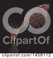 Poster, Art Print Of Wave Of Colorful Dots On Black