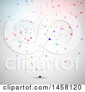 Clipart Of A Network Of Connected Colorful Dots On Shading Royalty Free Vector Illustration