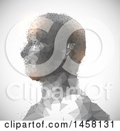 Clipart Of A Low Poly Geometric Man With Connected Dots Royalty Free Vector Illustration