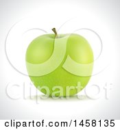 Poster, Art Print Of 3d Green Apple On A Shaded Background
