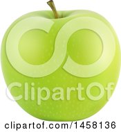 Clipart Of A 3d Green Apple Royalty Free Vector Illustration