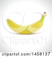 Clipart Of A 3d Banana On A Shaded Background Royalty Free Vector Illustration