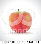 Clipart Of A 3d Apple On A Shaded Background Royalty Free Vector Illustration by cidepix